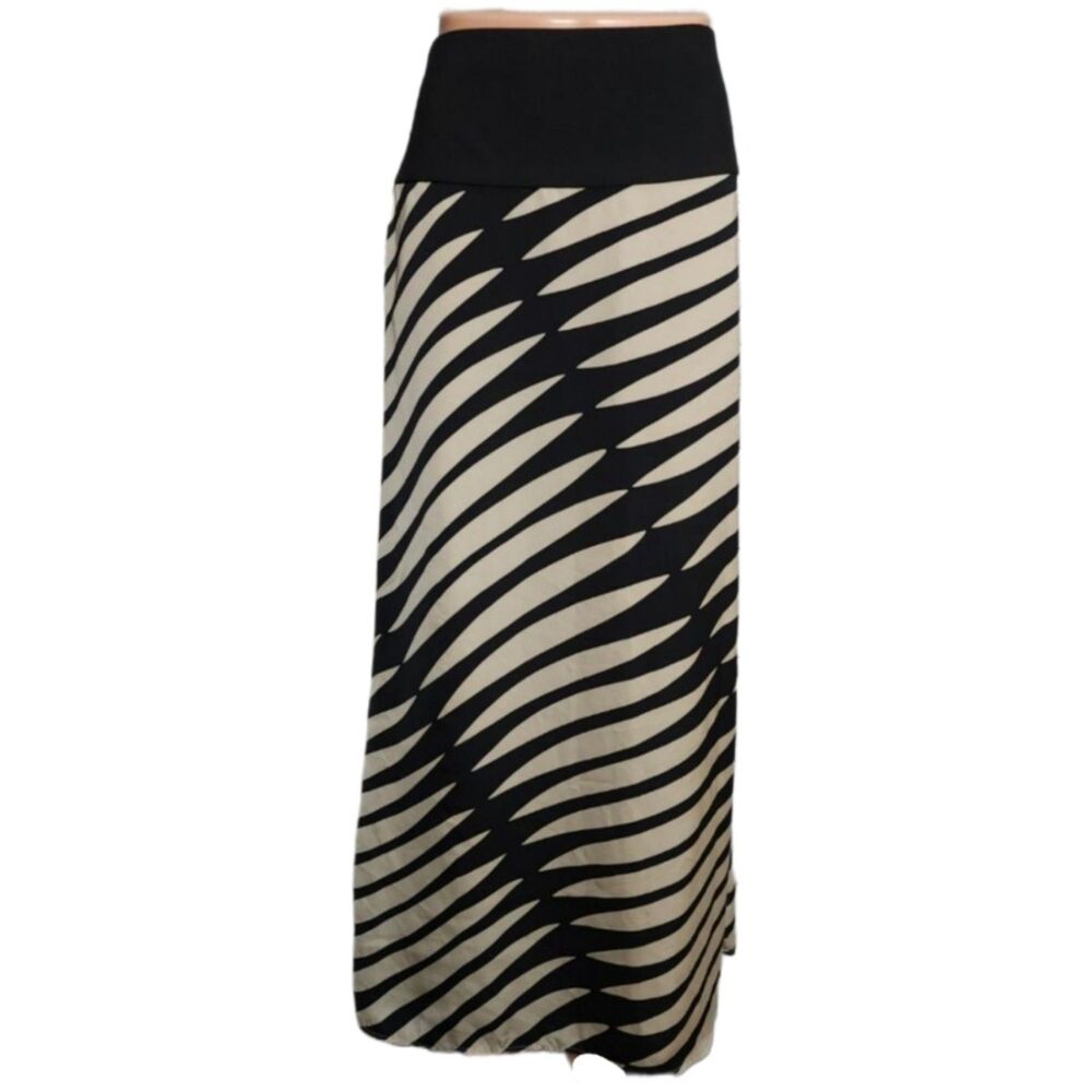 Katherine Barclay Structured Maxi Skirt - Chevron Print - Tailored Fit - Size 6